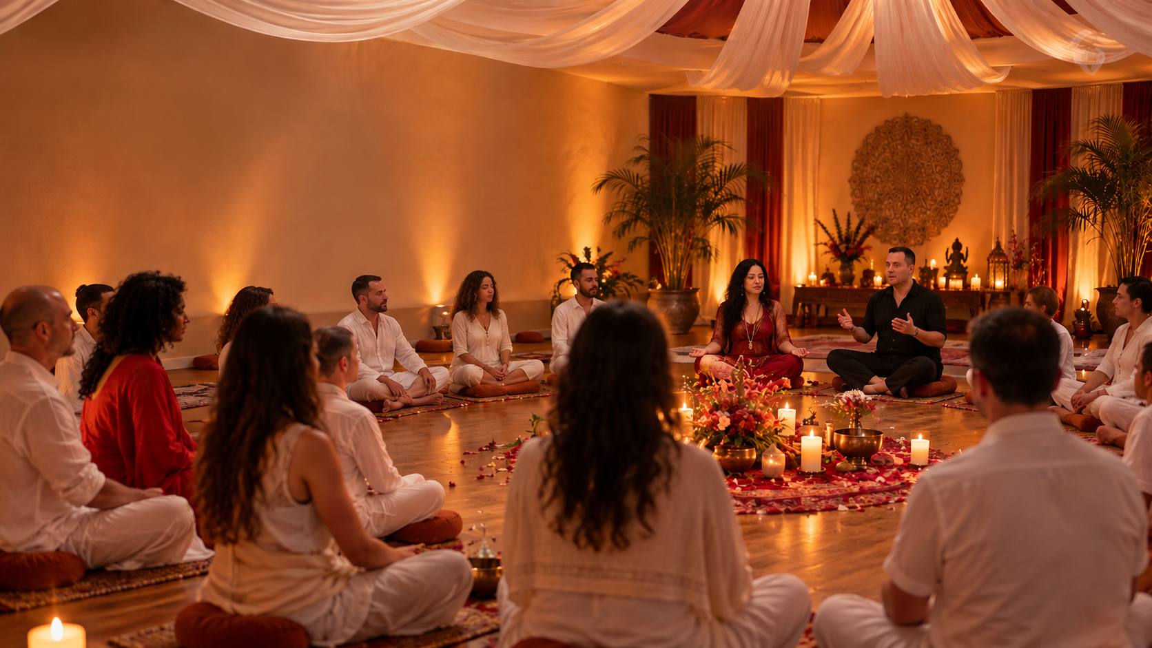 Vivência coletiva de Tantra conduzida pela Tantra Lotus